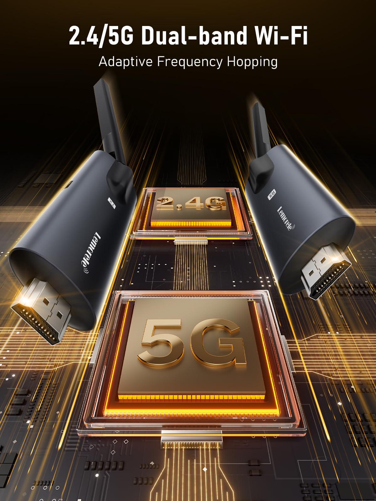 Lemorele Récepteur HDMI sans Fil pour Kits R800 R1000 R1010, Prend en Charge 4 RX à 1 TX Max