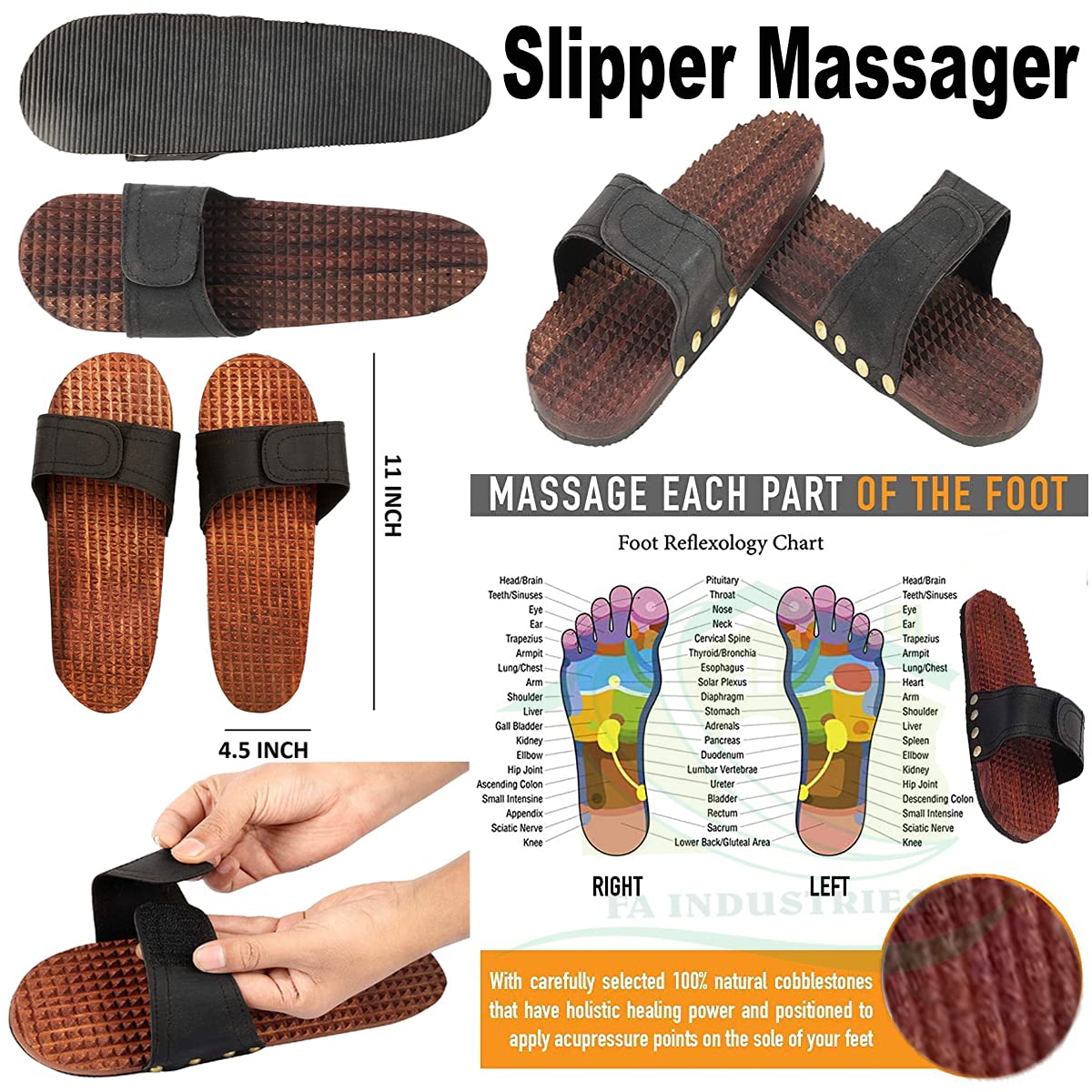 FA industry wooden acupressure slipper massage and 3 ball roller for men and women FA industry wooden acupressure slipper massage and 3 ball roller for men and women