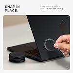 Satechi OntheGo™ 7-in-1 USB-C Hub, Compact Magnetic Multiport Adapter, 100W PD, HDMI 4K/60Hz, Gigabit Ethernet, 2×USB-A 5Gbps, SD/microSD Reader, Coiled Cable, for Mac & Windows – Space Black