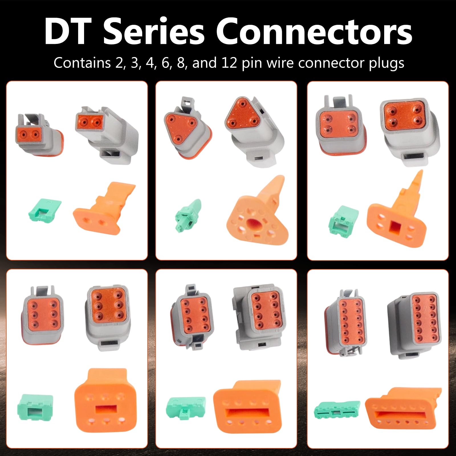 Kit de connecteurs Deutsch 924 pièces, connecteurs électriques automobiles avec outil de sertissage, connecteurs à 2, 3, 4, 6, 8, 12 broches, ensemble d'outils d'extraction Wedgelock et broches pour