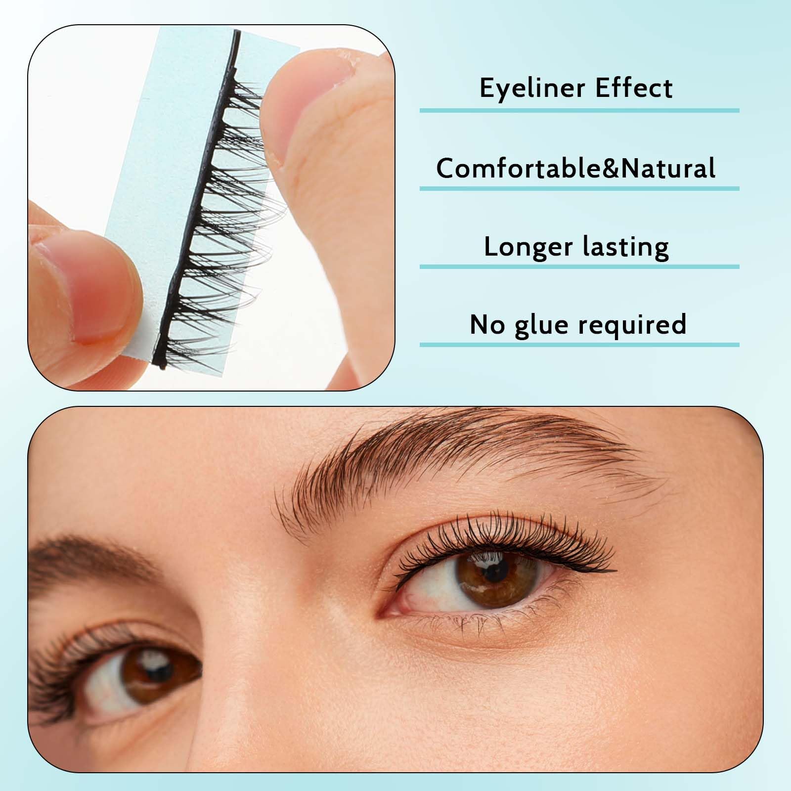 120PCS Self Adhesive Eyelashes Tape, Strong-Hold False Lashes Adhesive Strips Reusable Lash Glue Strip Lash Glue Liner for Fluffy Mink False Lashes Natural Look Long Lasting Lash Buddy