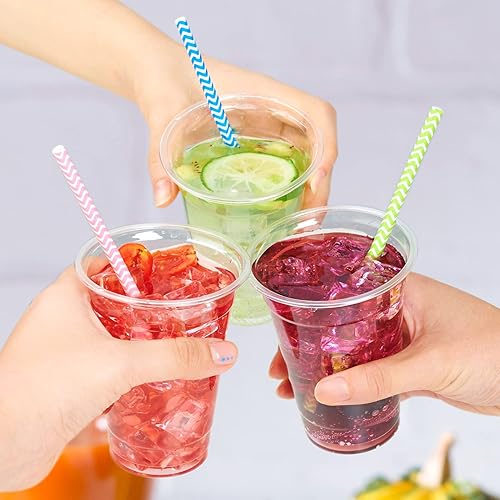 Miniatura 4 de Lilymicky Paquete de 200 vasos de plástico transparente de 10 onzas, vasos desechables para mascotas, perfectos para fiestas de cumpleaños,