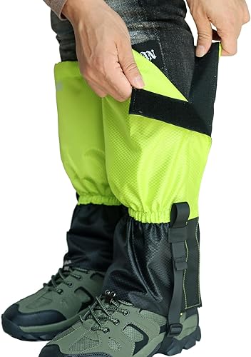 Miniatura 8 de QTECLOR Polainas ajustables para adultos para hombres y mujeres, color negro, azul, verde, morado, para senderismo, raquetas de nieve, caminar y