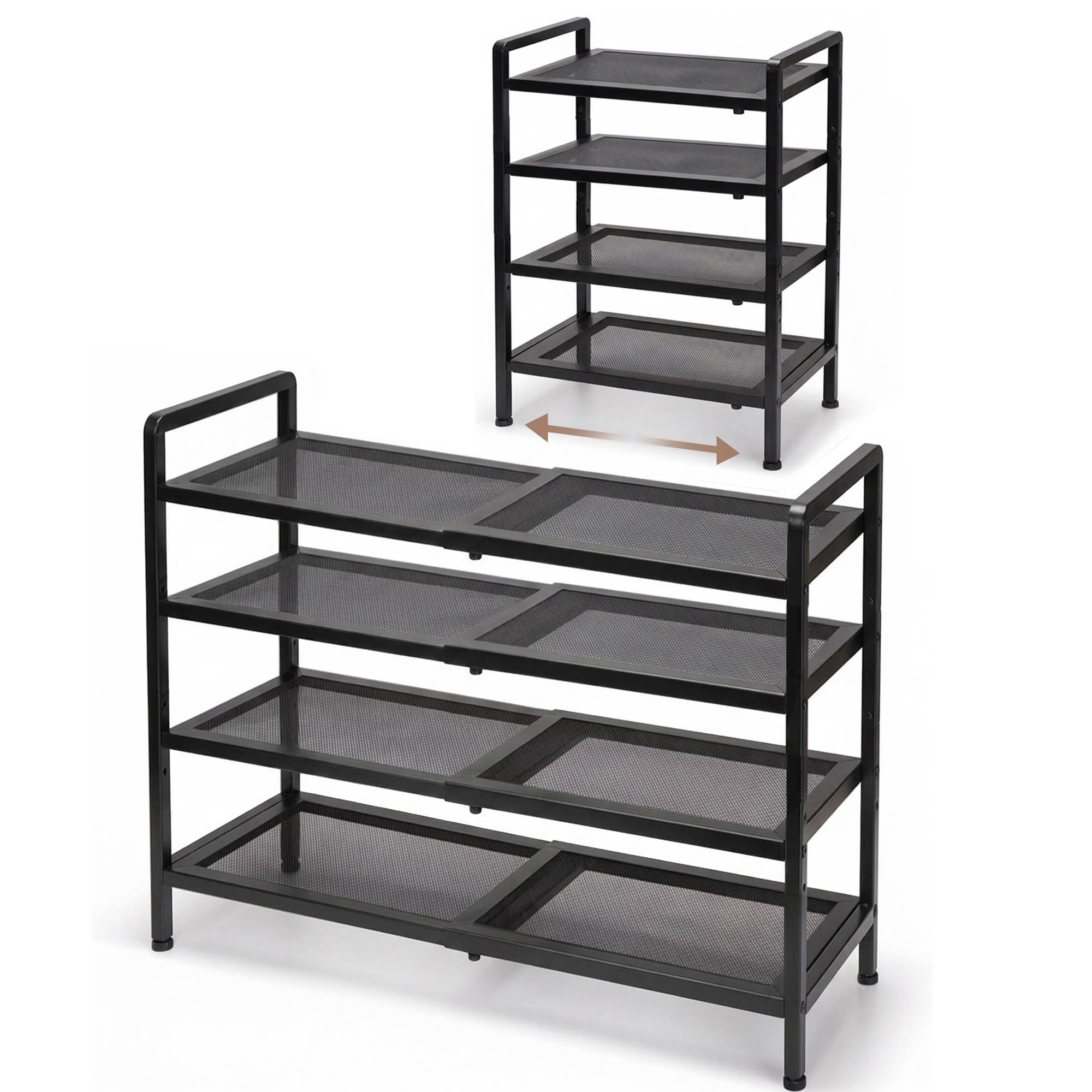 Varhomax Expandable Shoe Rack for Closet and Entryway 4-Tier