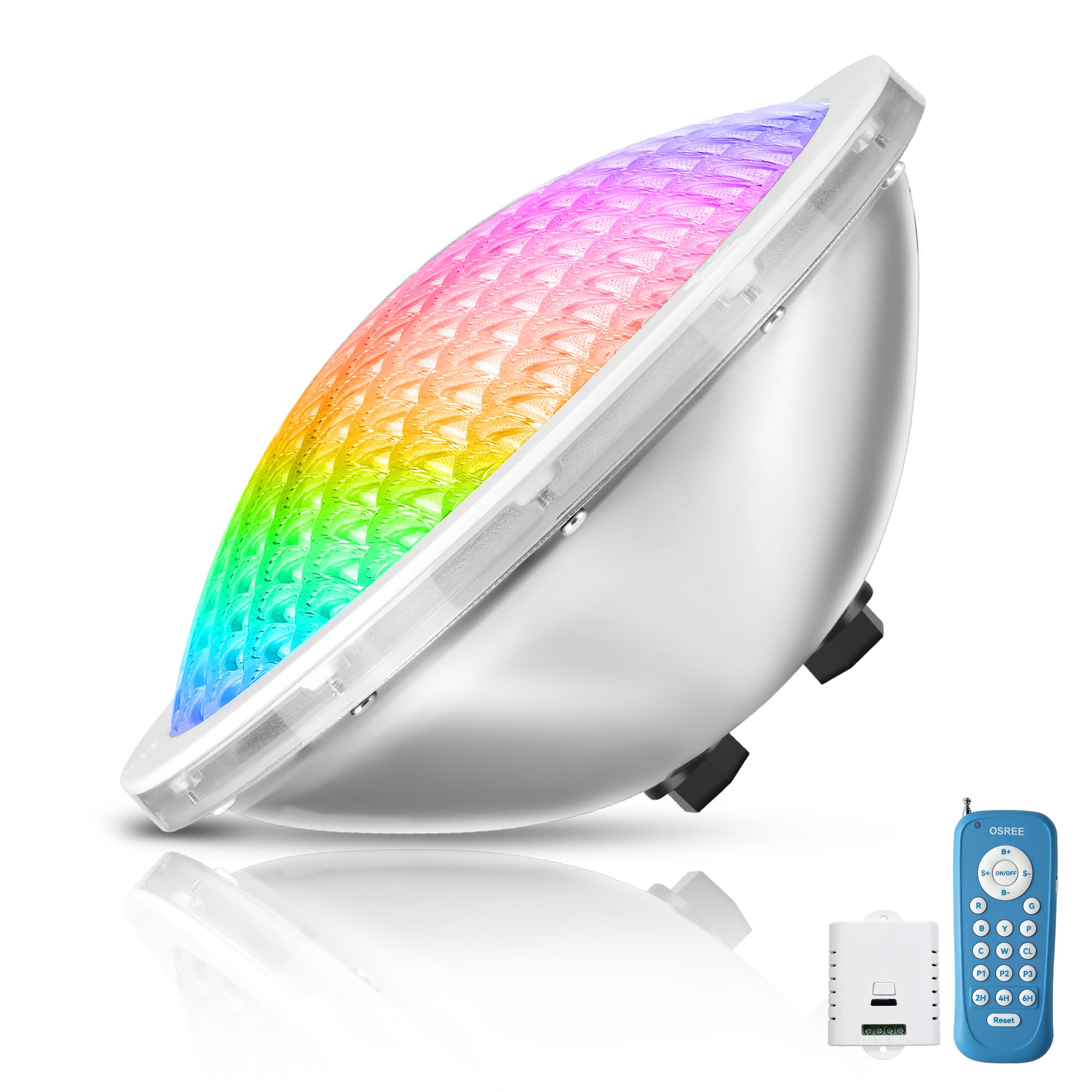 30W Lampada Piscina LED PAR56 Sott'acqua, Faro Piscina RGB Multicolore Dimmerabile 1200lm, Timer 2/4/6H, Acciaio Inox 316 IP68 Impermeabile Luce Piscinas con Telecomando, 12V AC