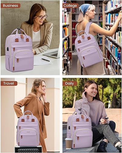Miniatura 8 de LOVEVOOK - Mochila para computadora portátil con candado de seguridad para mujer mochila antirrobo de gran capacidad unisex de 17 pulgadas para