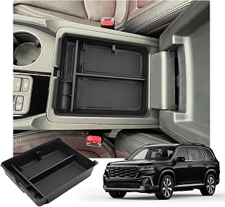 R RUIYA 2023 Pilot Center Console Organizer for Honda Pilot Accessories 2023 2024 Honda Pilot LX/Sport/EX-L/TrailSport/Touring/Elite ABS Waterproof Material