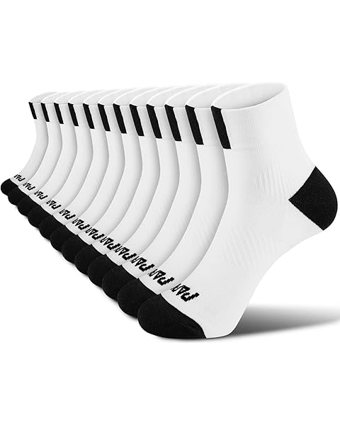 PAPLUS Ankle Compression Socks for Women 6 Pairs, Running Athletic Socks with Arch Support,Plantar Fasciitis Socks