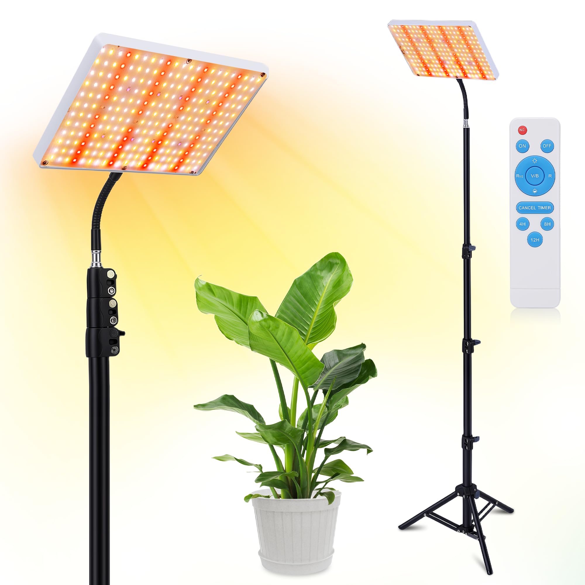 Grow Lights for Indoor Plants, Full Spectrum Tripod Plant Light with Timer