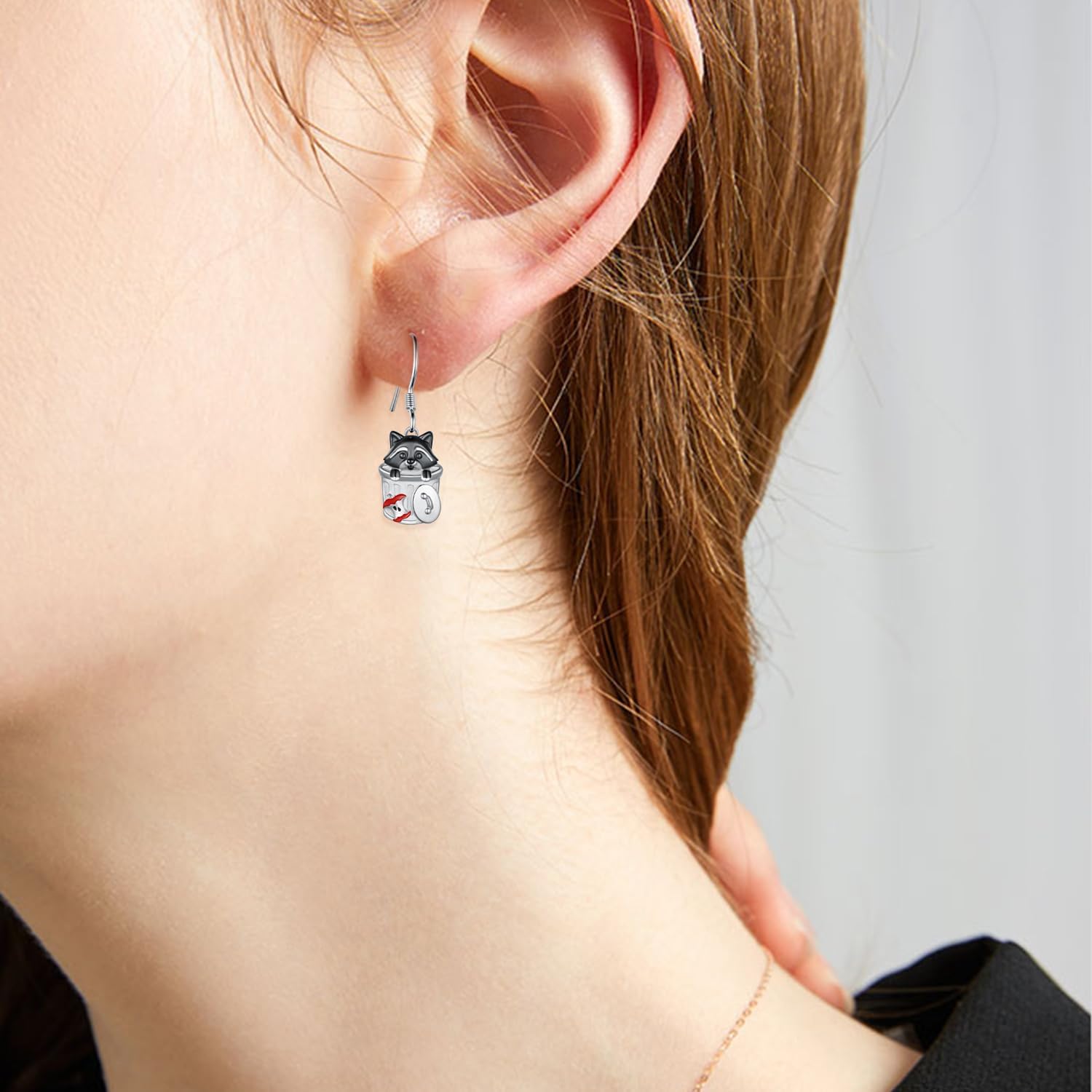 Raccoon Earrings 925 Sterling Silver Raccoon Gifts Cute Animal Jewelry Gifts for Women - Image 5