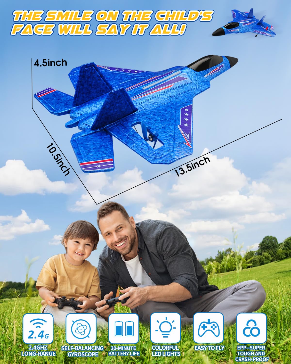 ANTSIR F22 RC Airplane for Kids Boys Adults Beginners Easy to Fly Gift 2