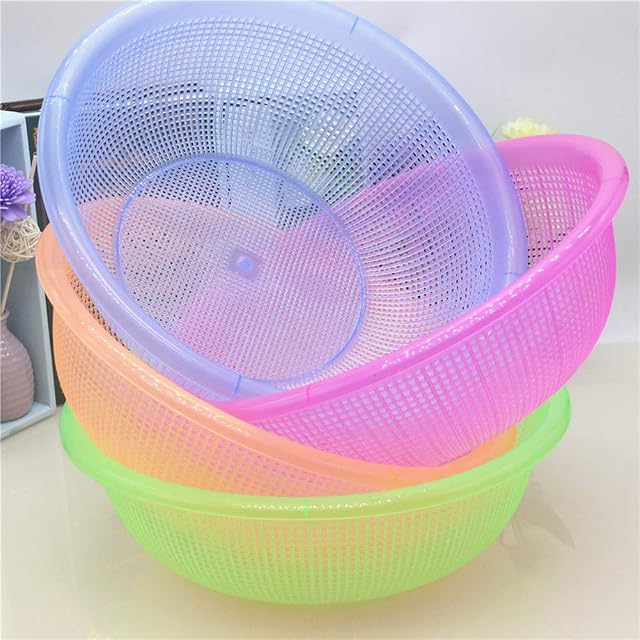 Fliyeong Color Plastic Large Round Rice Rice Dumplings and Melon Fruit Basket Storage Storage Basket Organizer