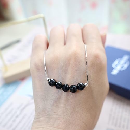 Vista 9 de Crystal Pendant Necklace 925 Sterling Silver Chain Necklace Adjustable Healing Crystal Necklace For Women