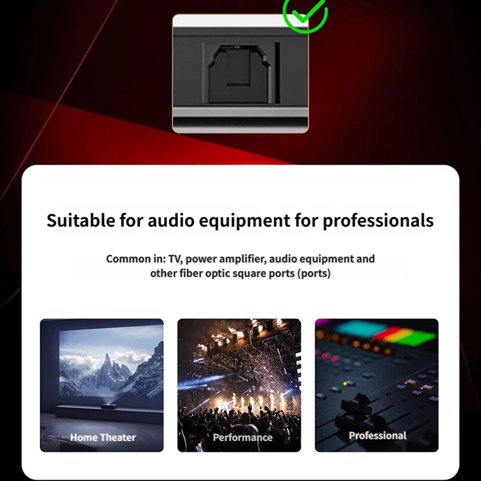 Cavo audio ottico digitale con connettori placcati in oro 24 K per trasmissione del suono ad alta fedeltà al sistema home theater