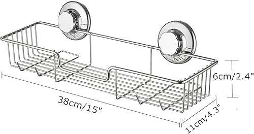 Miniatura 5 de SANNO Soporte para jabonera de ducha con ventosas para champú grande, soporte de gel de ducha, organizador de baño, cesta de almacenamiento de