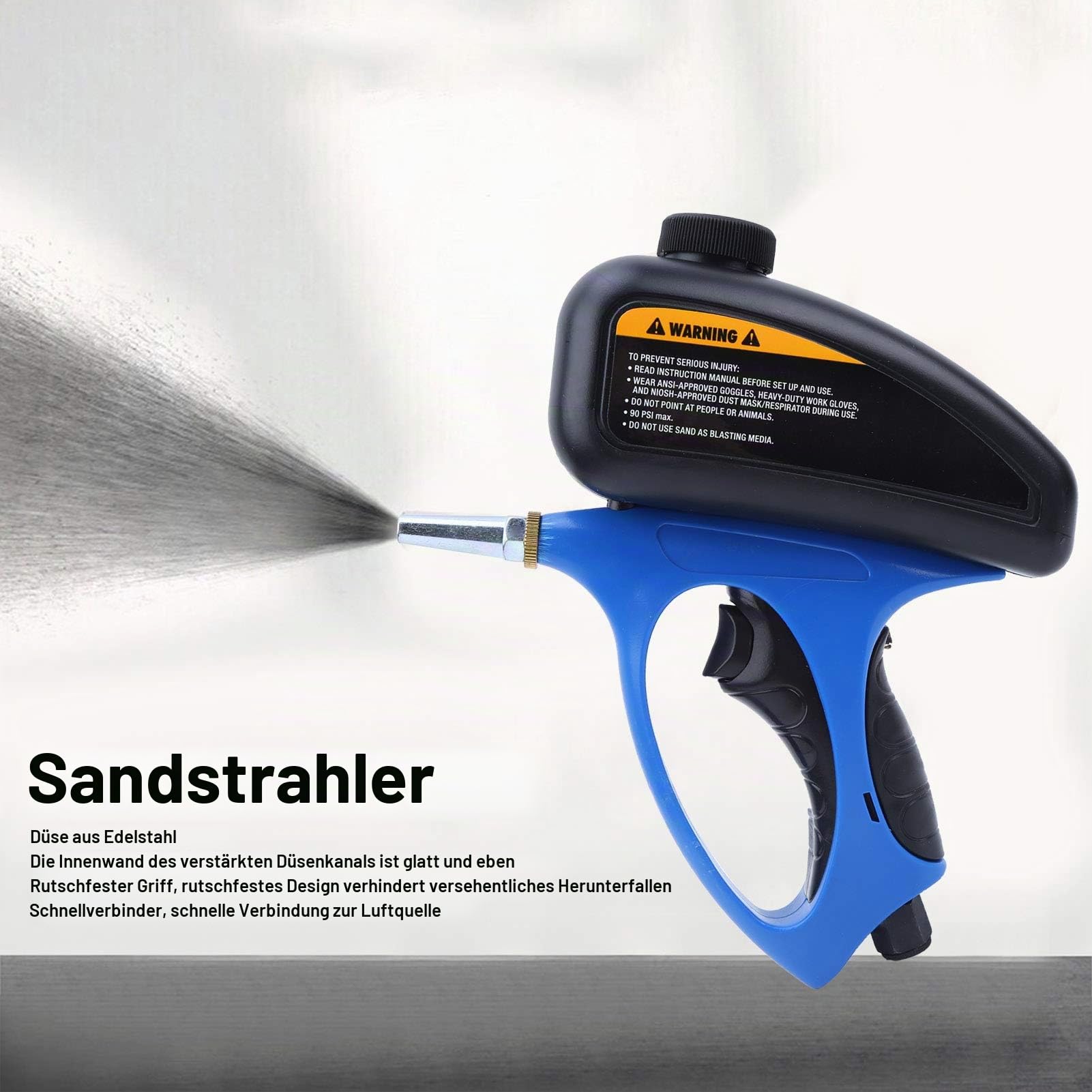 Sandstrahler, professioneller Anti-Rost-Sandstrahler Strahlmaschine handgehaltene Schwerkraftzufuhr Medienstrahlpistolen-Set tragbarer Sandstrahler kleine Düse pneumatischer Sandstrahler