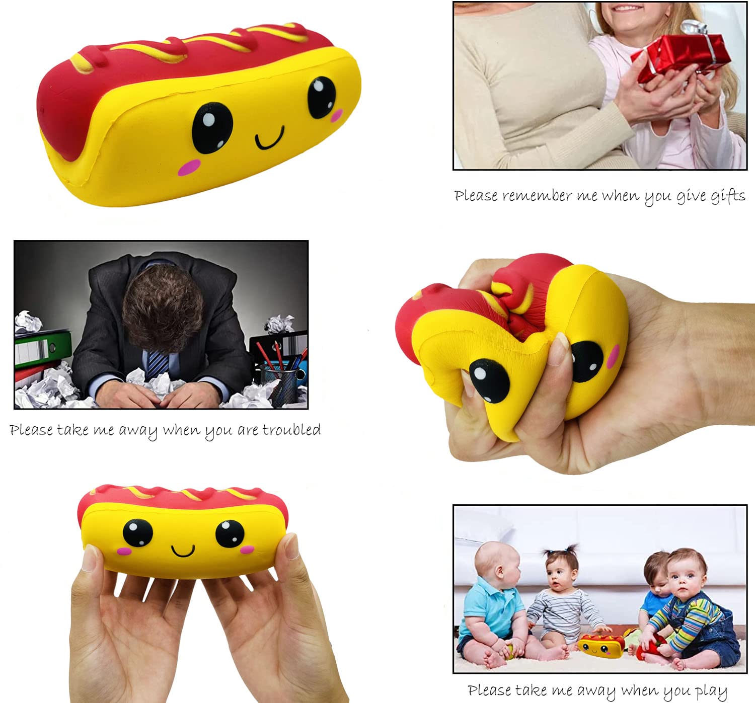 Expression Hot Dog saucisse presser extensible enchevêtrement sensoriel  Fidget jouet autisme TDAH Objet Insolite Anti Stress Squishy (1Pcs Color  Random), ✓ Meilleur prix au Maroc et ailleurs