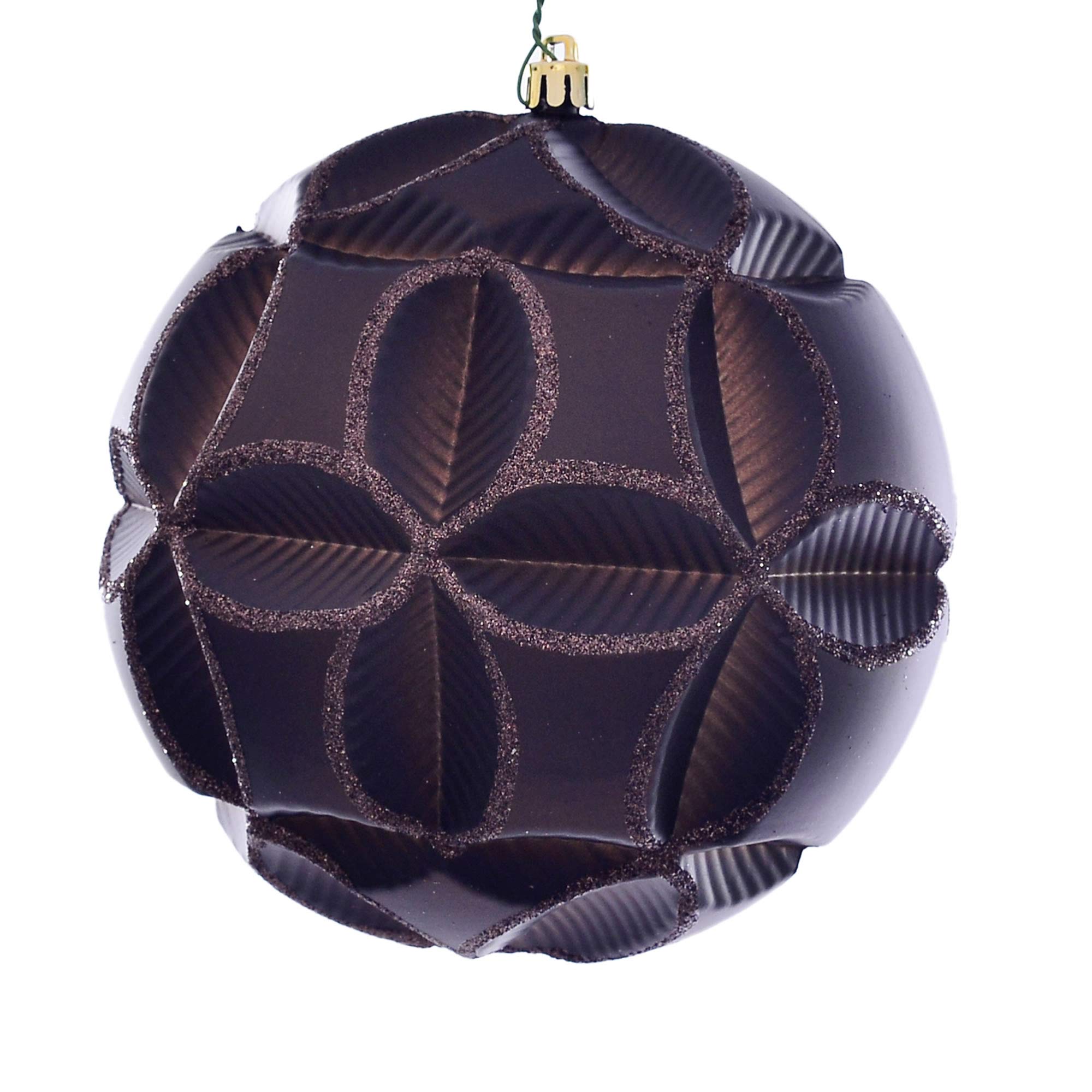 Boules de Noël Vickerman chocolat mat 15cm lot de 2 en plastique incassable pour sapin