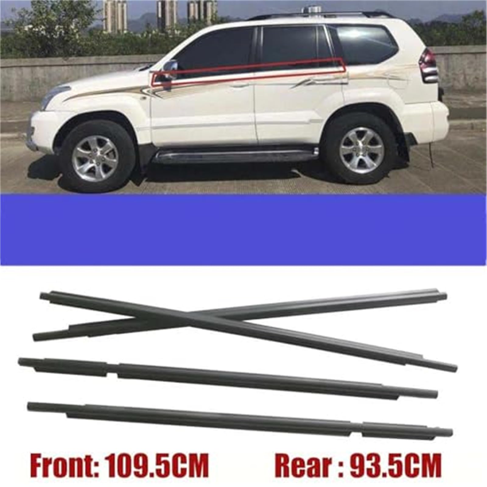 Joints de Porte de fenêtre, for Toyota, for Land, for Cruiser, for Prado 120 Series 2010-2020 Joint d'étanchéité extérieur de Voiture Joint de Protection de Joint de Porte de fenêtre Joint de