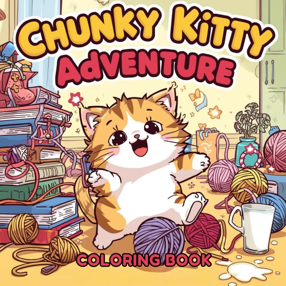 Chunky Kitty Adventure: 40 Adorably Kawaii Coloring Pages for Cat Lovers and Kawaii Fans: An Oversized, Fun Coloring Book Featuring Cute, Plump ... – Perfect for Relaxation and Stress Relief