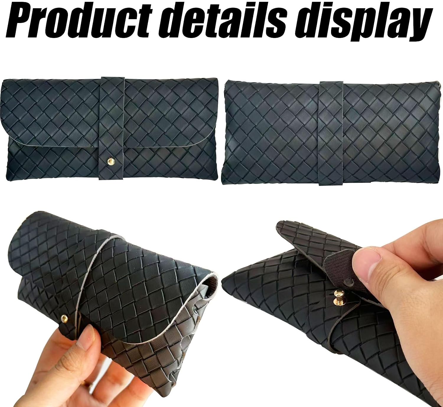 Faux Leather Glasses Pouch, Portable Bag for Sunglasses travel glasses bag image 4