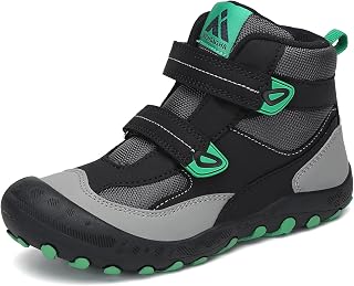 Mishansha Kids Hiking Boots for Boys Girls Water-Resistant Non-Slip | Protective Toe, Adjustable Fit and Flexible Sole for Camping, School, Walking, Trekking, Trail Adventures and Everyday Wear