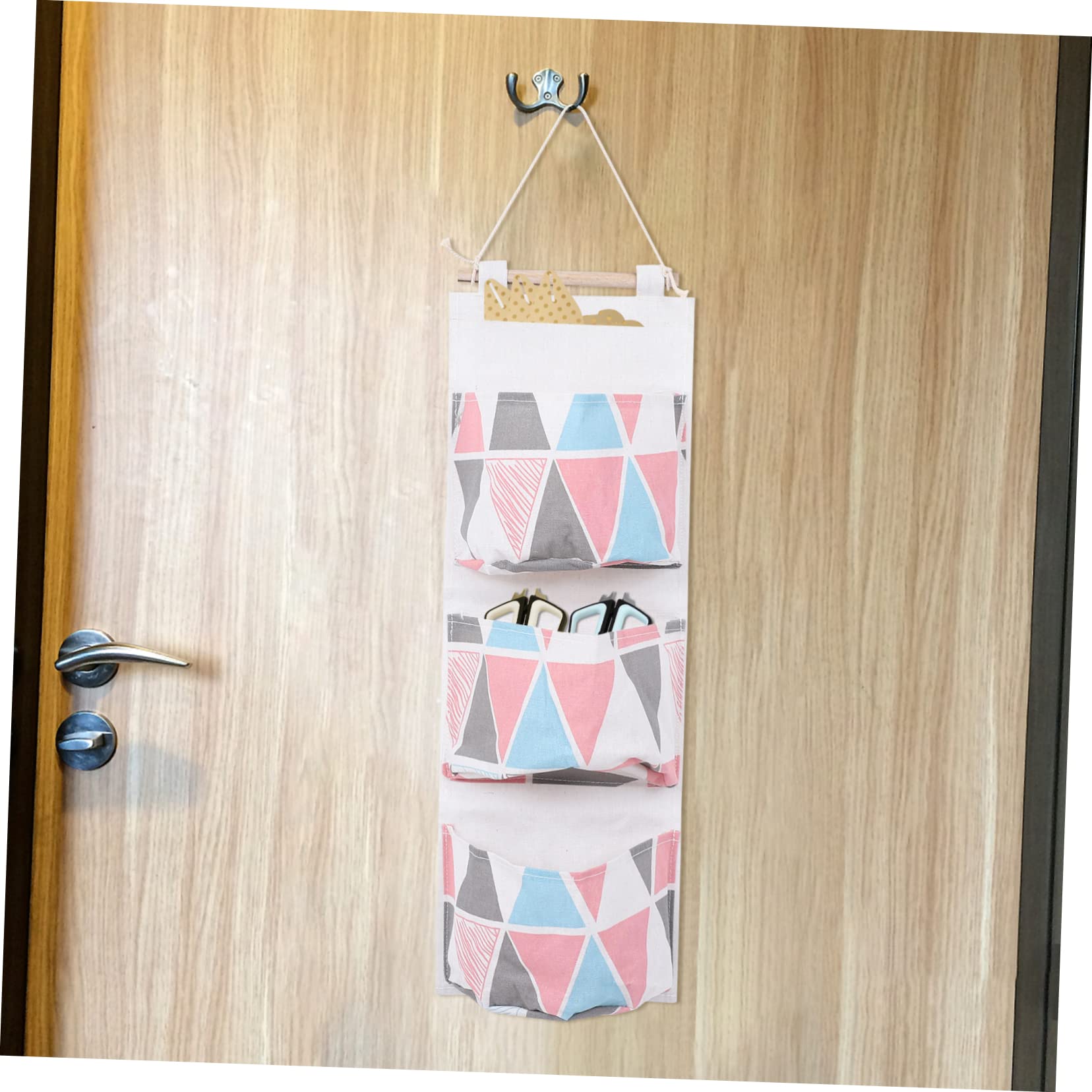 Cabilock 1Set Wall Hanging Storage Organizer Over Door Pocket System for Bedroom Closet Bathroom with Stick Design Space Saving Storage
