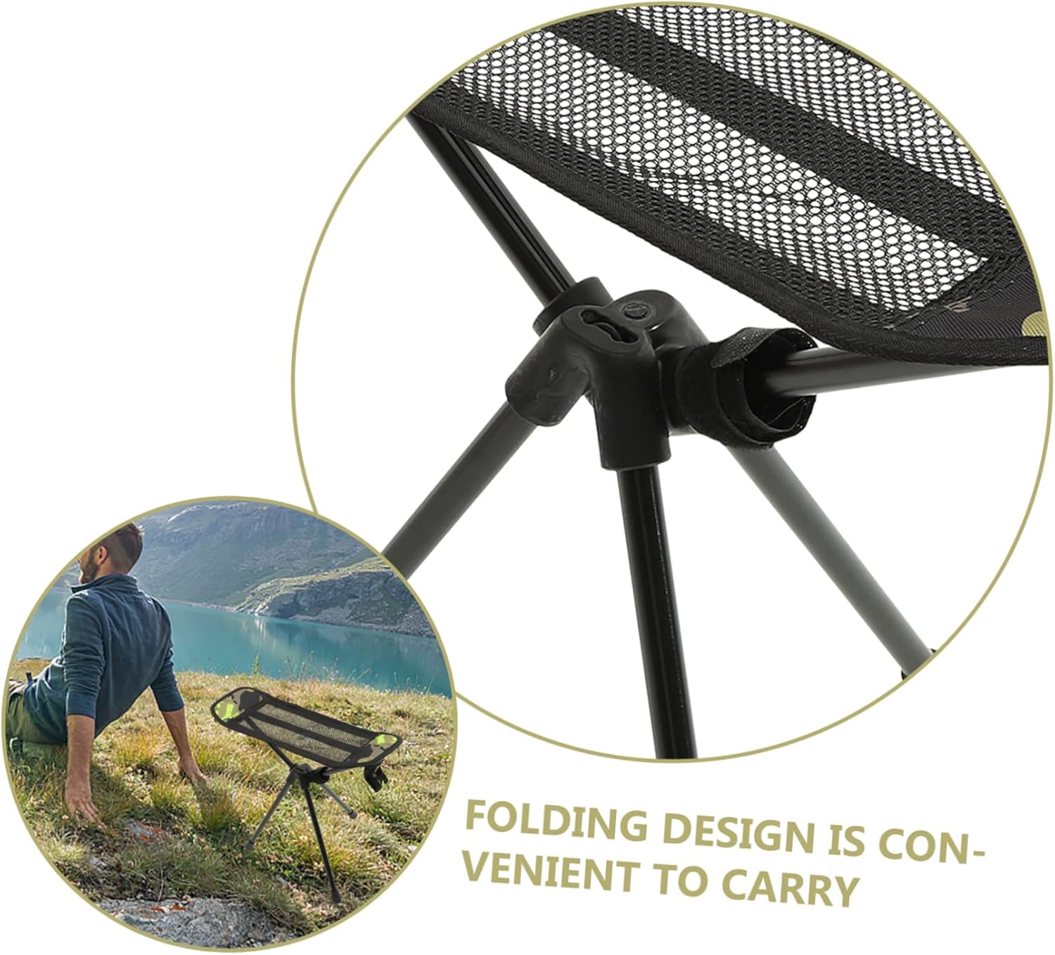 Portable Folding Fishing Stool Lightweight Collapsible Leisure Chair for Camping Beach and Outdoor Activities Convenient Space-Saving Design Camouflage Footrest