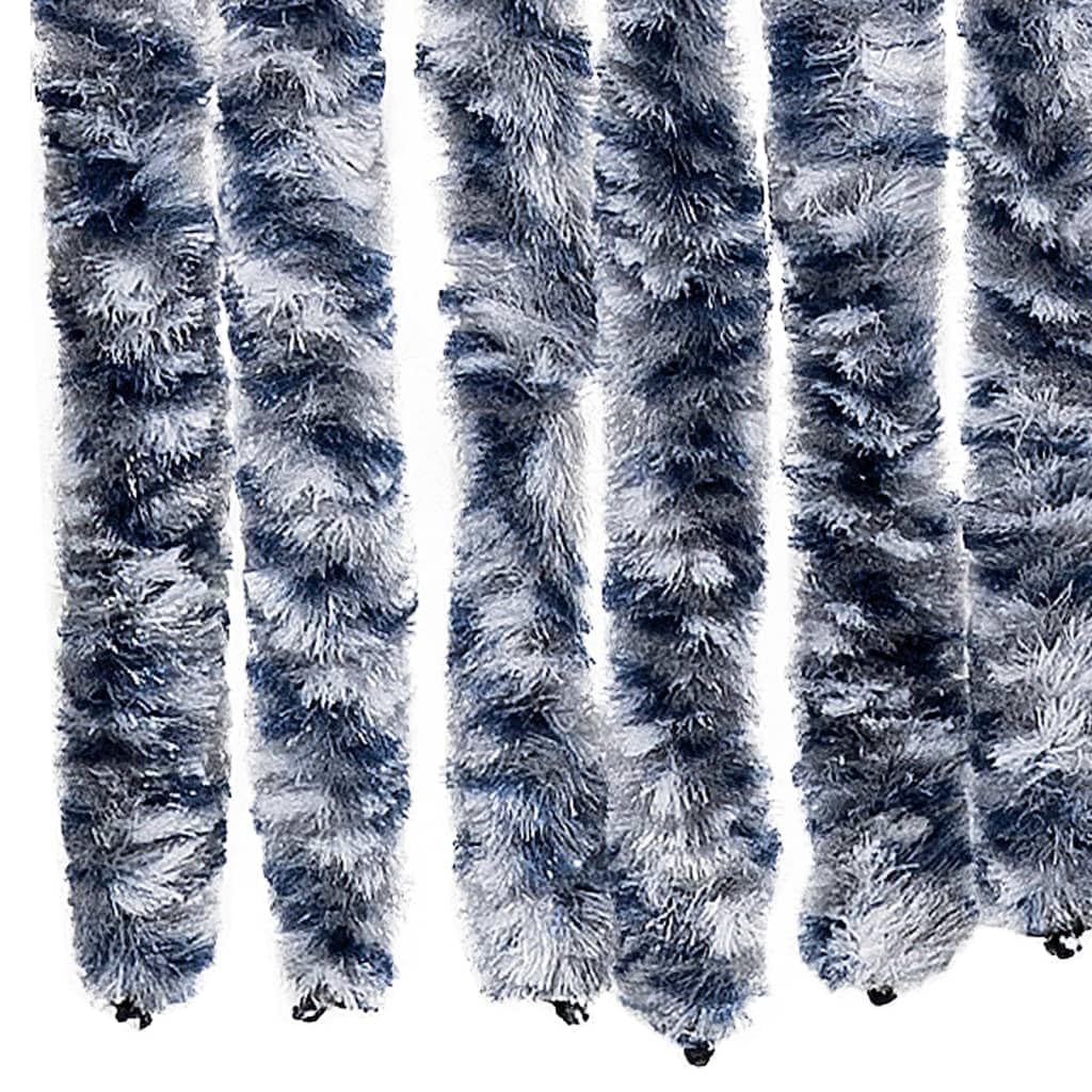 Moustiquaire chenille 90 x 220 cm Bleu/blanc/argenté