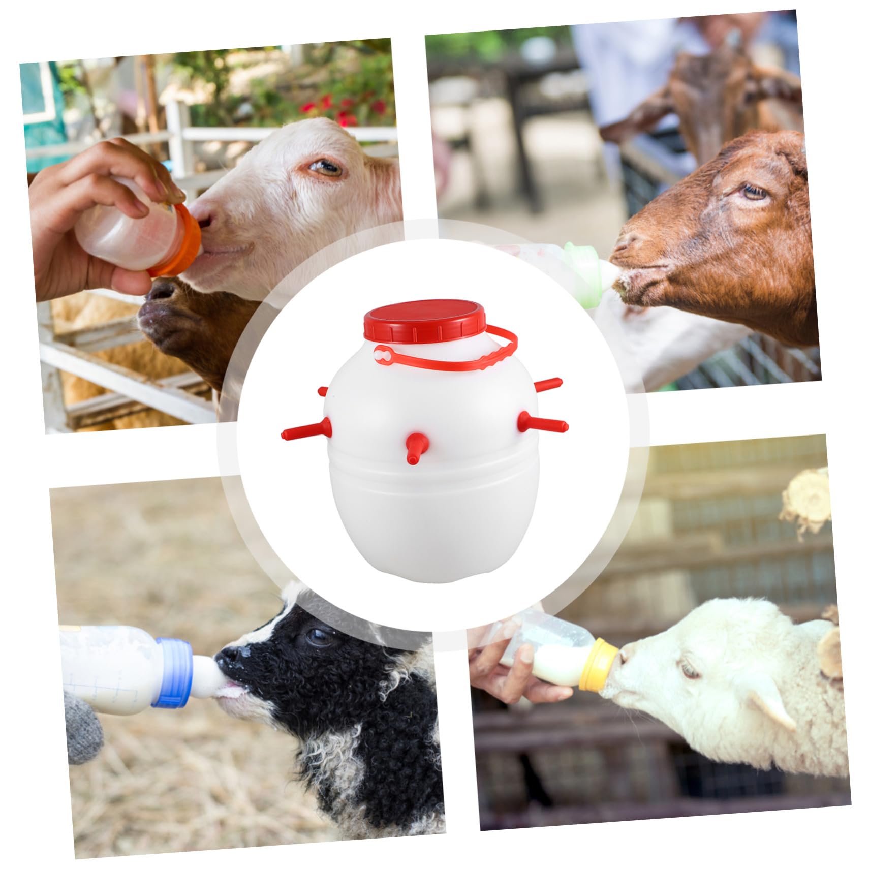 Biberón de Silicona para Corderos y Terneros Botella de Alimentación Gruesa y Resistente Capacidad con Tetinas para Ovejas Cerdos y Perros Material