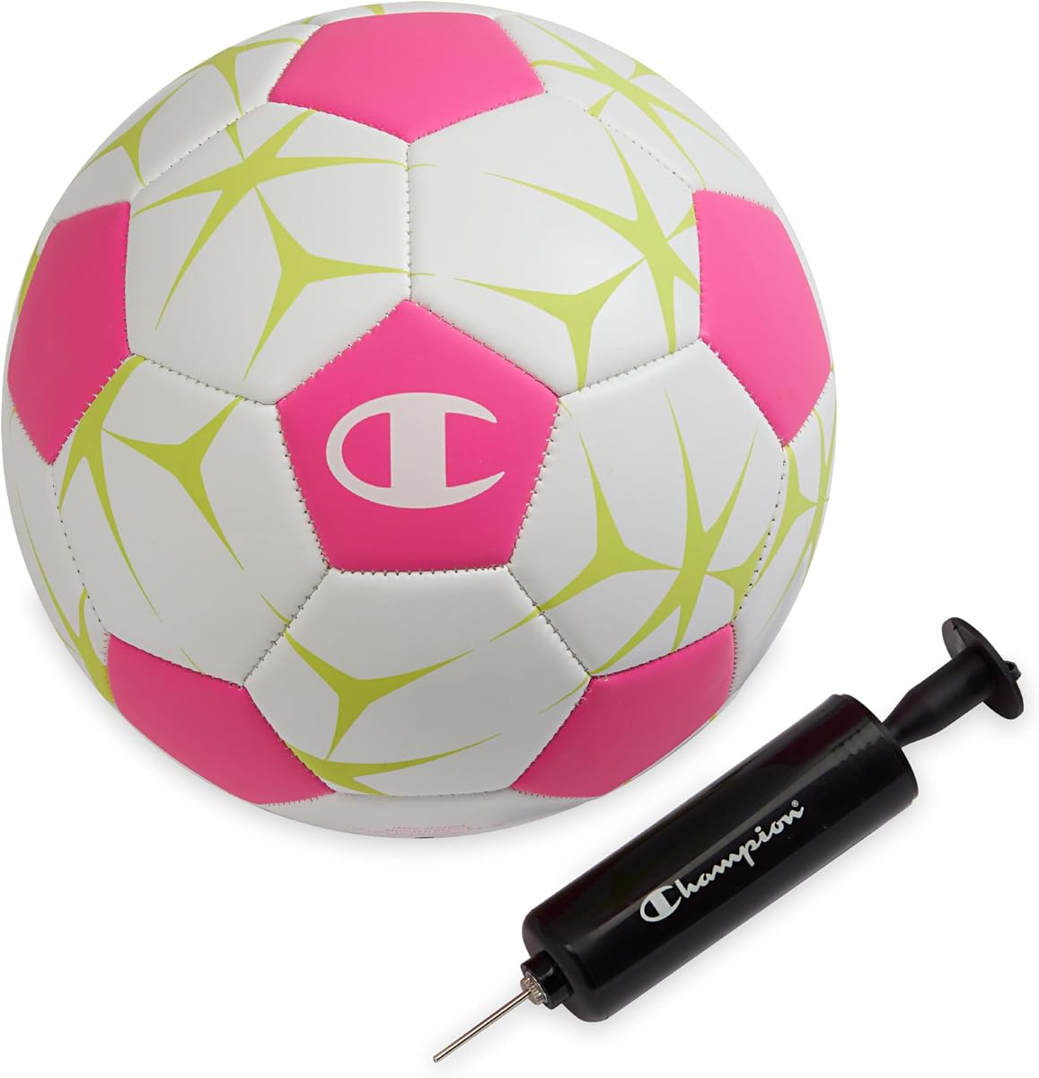 Balón de fútbol Champion Prodigy con bomba | Acabado mate de 32 paneles | Vejiga de butilo | Interior y exterior | Entrenamiento para Jóvenes y Adultos | Bomba de 6" incluida