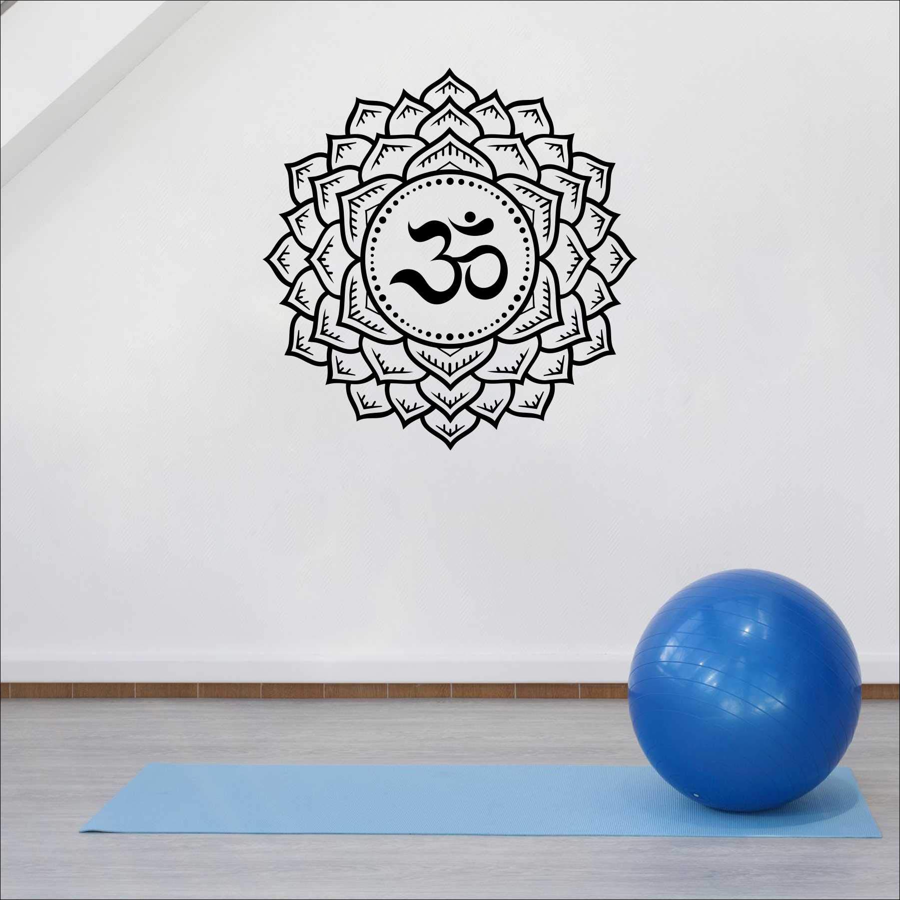 Asia Decor Om Mandala Design Wall Sticker & Decal for Yoga Room,Living Room,Bedroom,(Material-Self Adhesive Polyvinyl Matt Finish,Size- 55.8cm X 57cm) (Black) (B08K832MW8) Amazon Price History, Amazon Price Tracker