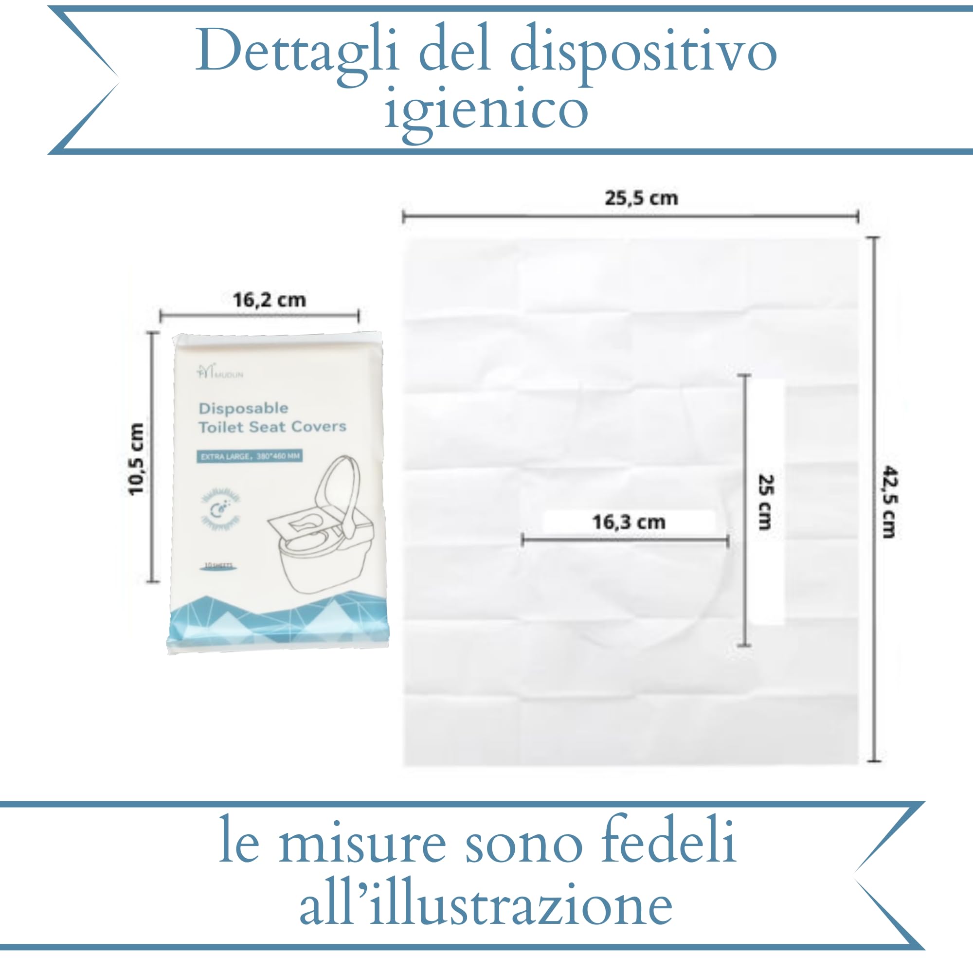 Copriwater usa e getta biodegradabili 50 Pezzi igienici monouso viaggio carta