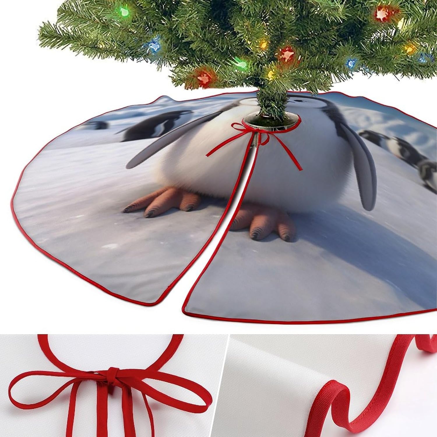 Christmas Tree SkirtCute Penguinclassic Fashion Tree Skirt Painted Multifunctional Christmas Tree Skirt