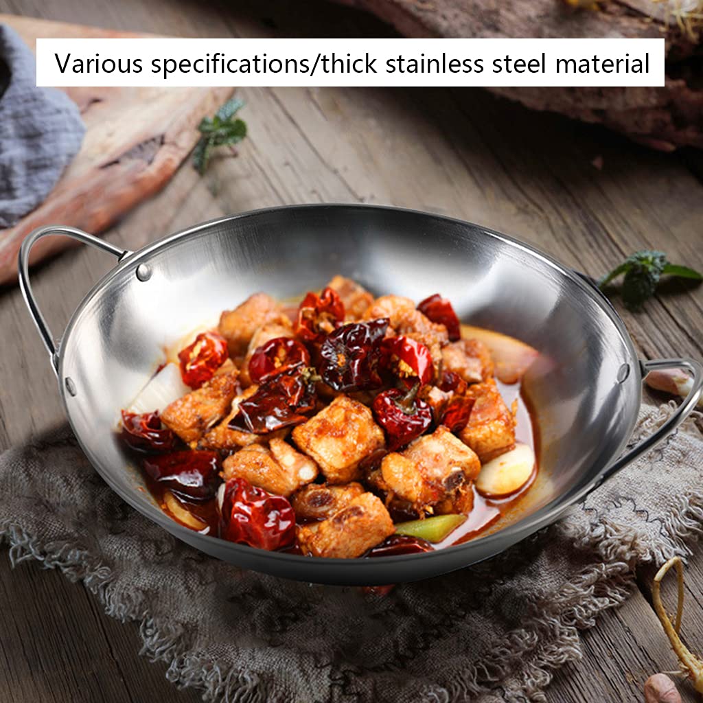 Wielofunkcyjna patelnia wok ze stali nierdzewnej, łatwa do czyszczenia, 20,5 cm-25,5 cm, nowoczesna prostota, pogrubiony, podwójny garnek szefa kuchni, naczynia kuchenne dla rodziny, hotelu,