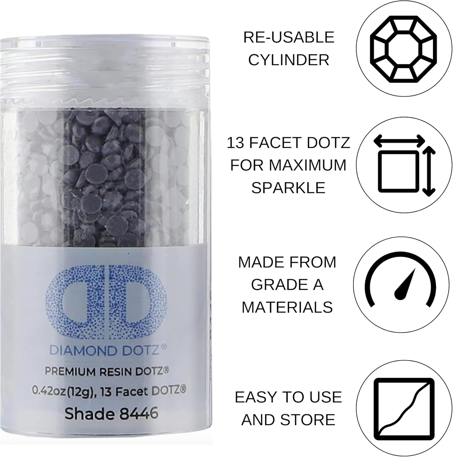Diamond Dotz 2.8MM 12G Cylinder Shadow - Freestyle Diamond Painting Beads, Diamond Art Beads, Replacement Drills, Loose Gems for DIY Crafts and Art Projects