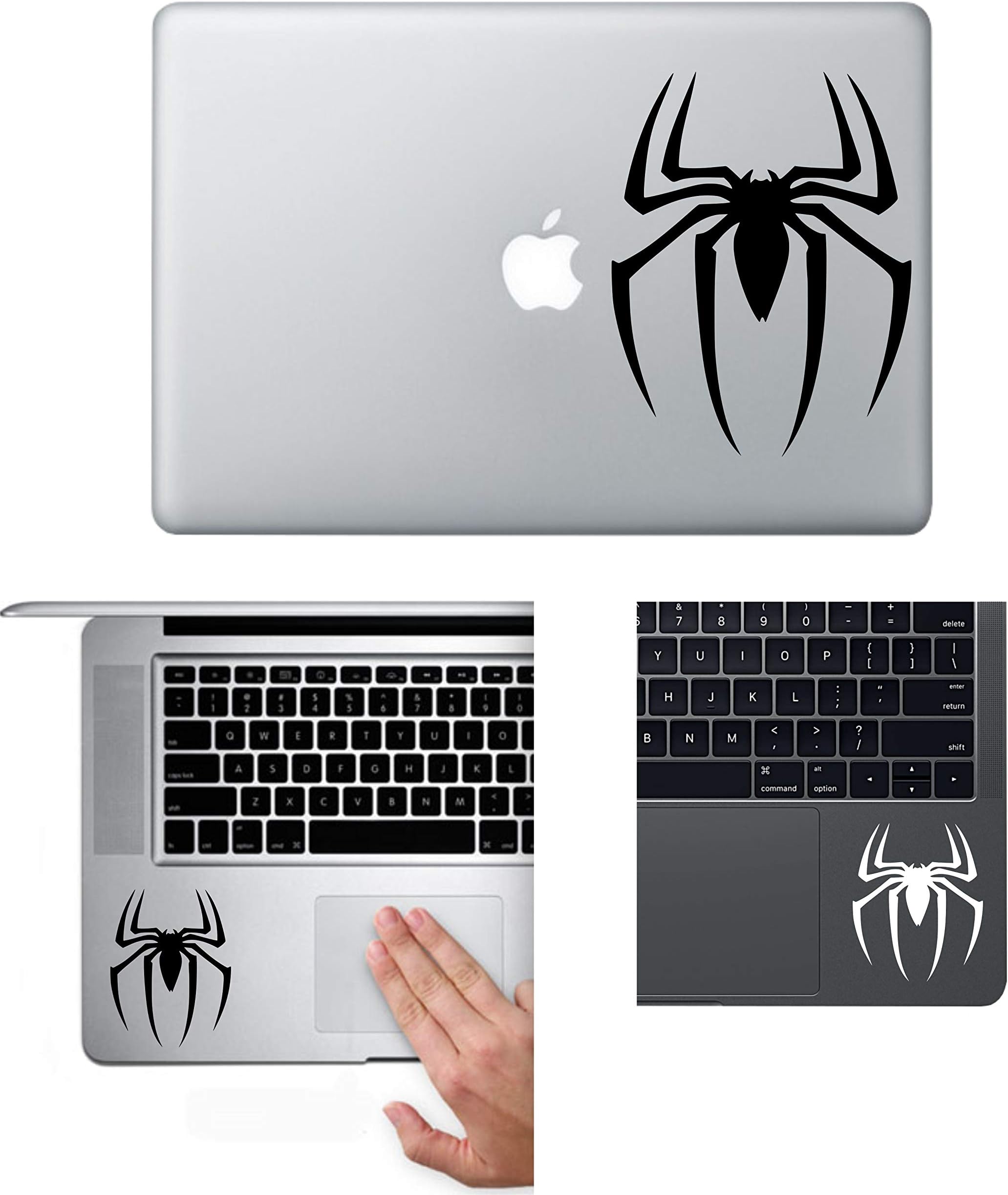 Marvel's Spiderman Stickers Spider Logo Vinyl Decal Sticker for MacBook, Air, iPad, Laptop, Car/Bike, Wall by A-B Traders. ABD-4511 (5.5, White)