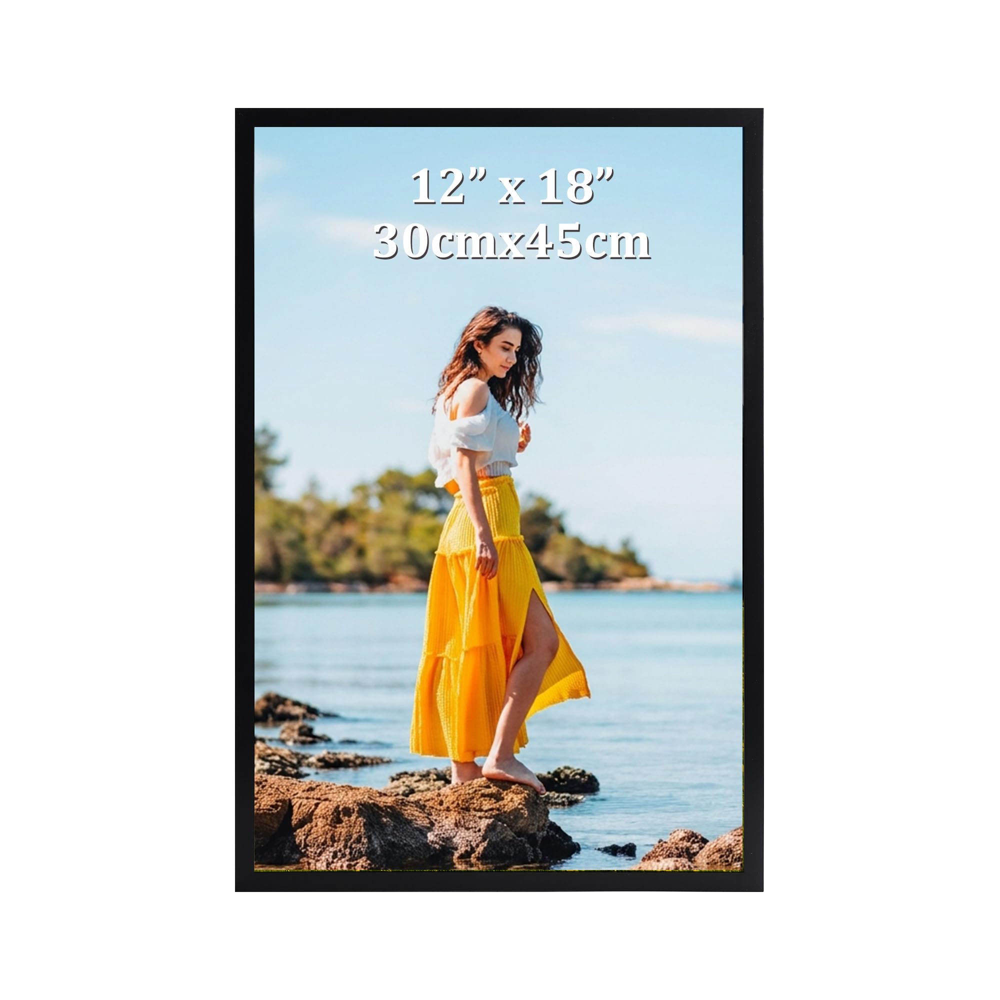Ditwis 30x45 cm Picture Frame Black, Large Poster Frame for Horizontal or Vertical Wall Display in Living Room, Office, Gallery