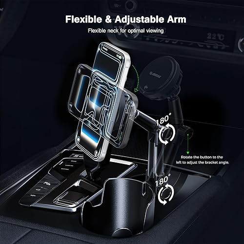 Miniatura 4 de Esoulk Qi2.2 - Soporte para taza de 25 W con certificación Qi2.2, cargador de refrigeración inalámbrico, para cargador de coche compatible