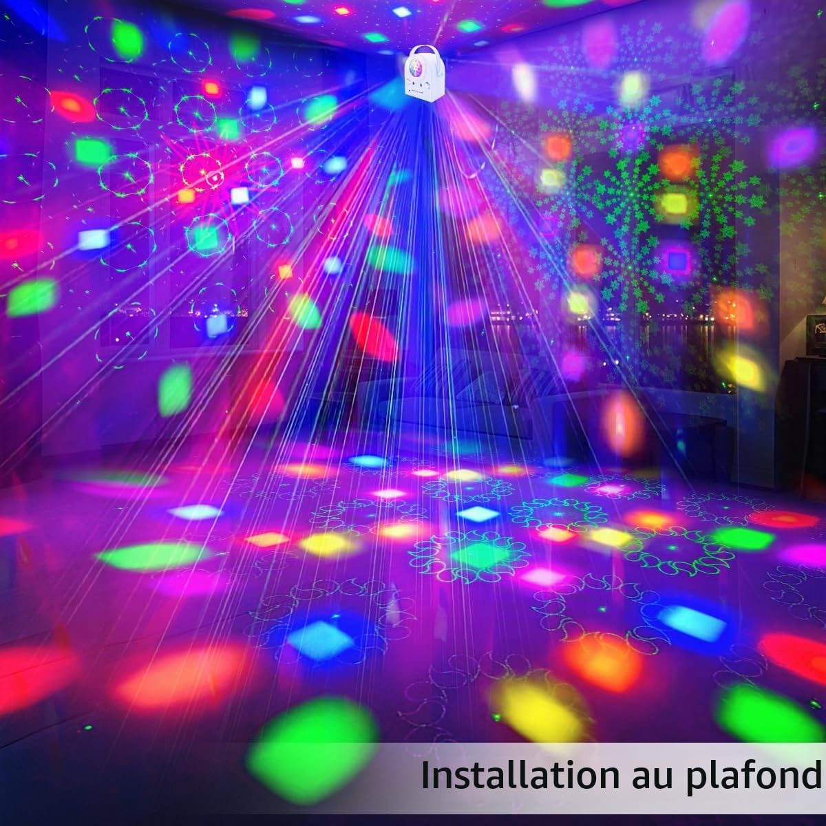 Boule lumineuse disco, en matériau ABS, avec télécommande, lumière d'ambiance LED dynamique, lumière DJ, adaptée aux fêtes de famille/fêtes/mariages/éclairage de scène et autres occasions.