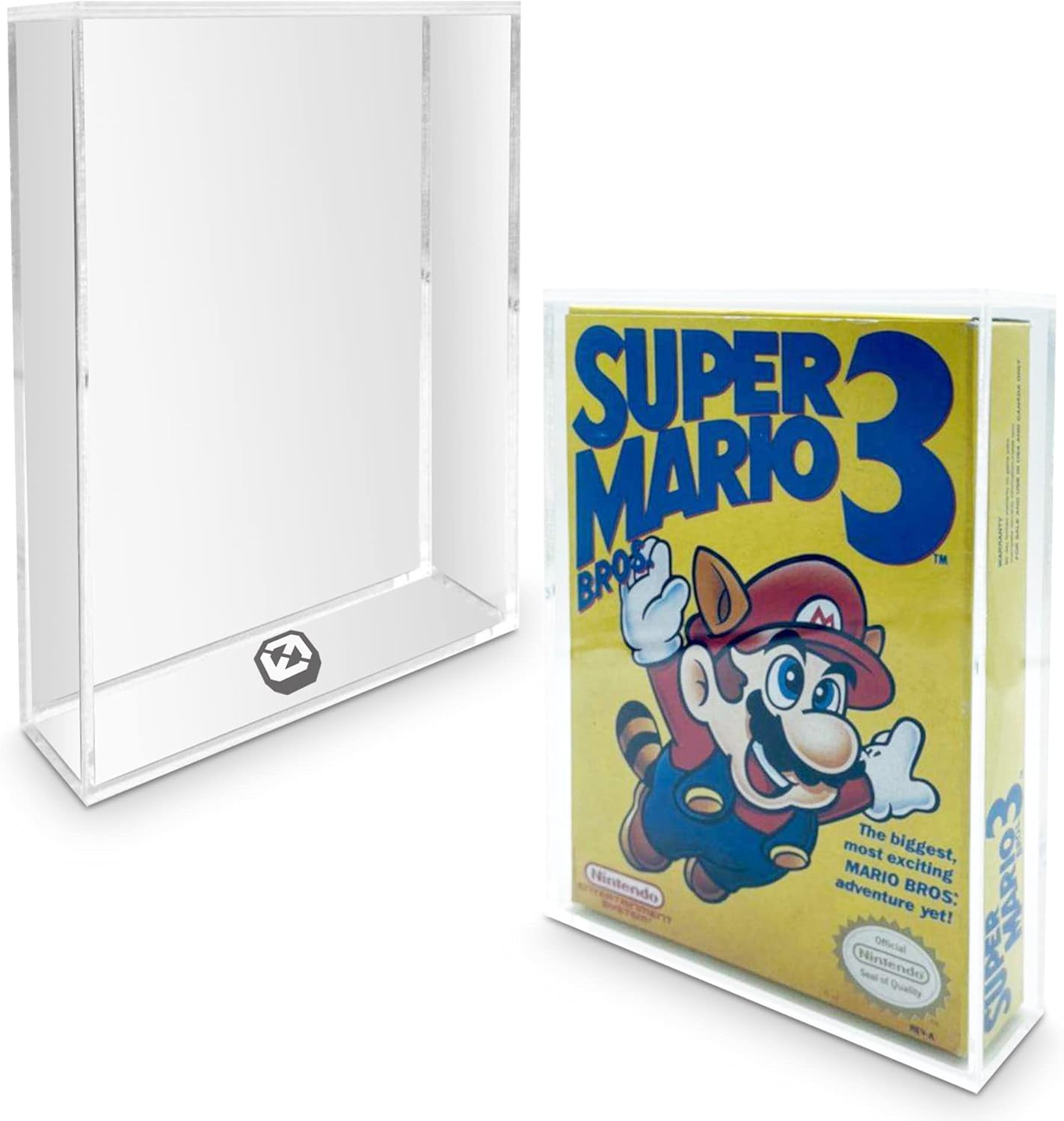 Acrylic Video Game Box Storage Case for Nintendo NES Video Game Box - 4MM Thick, Anti-Dust, Anti-UV, and Acid-free Clear NES Holder, Video Game Covers by EVORETRO (Pack of 2)
