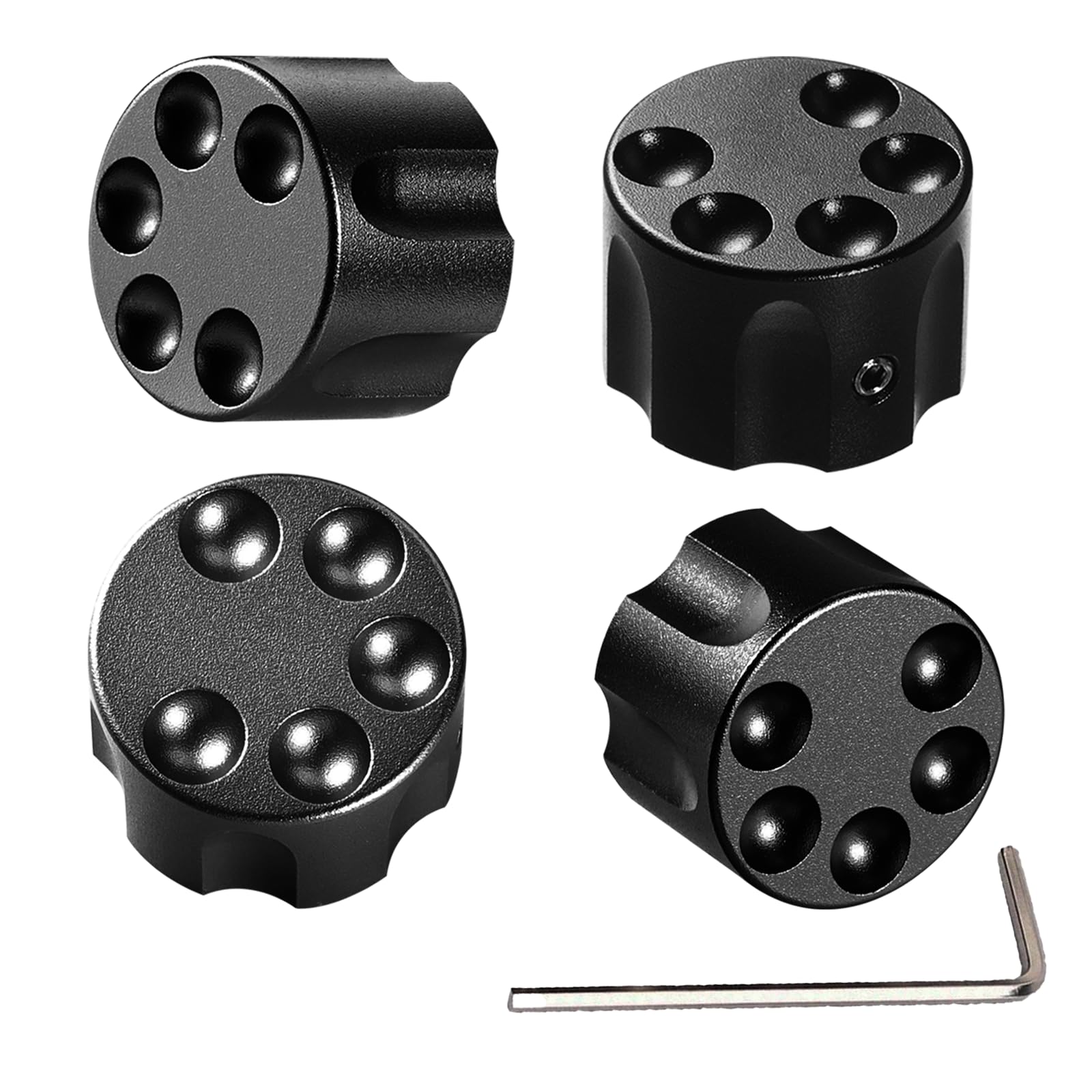 gonymask 4PCS Electric Guitar Bass Metal Knobs Bullet Clip Style Knurled Volume and Audio Switch Potentiometer Knob Compatible for Fender Strat Telecaster Les Paul Electric Guitars or Basses (Black)