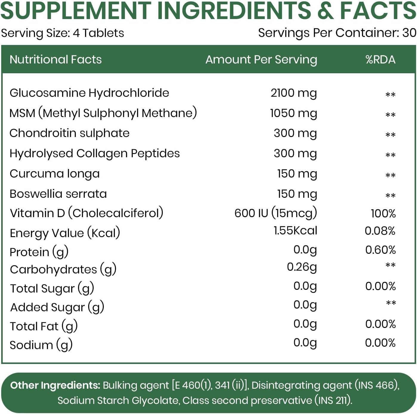Glucosamine Chondroitin MSM with Boswellia | Cartilage & Joint Support Supplement | Glucosamine for Joint Relieves Pain and Stiffness - 120 Vegetarian Tablet