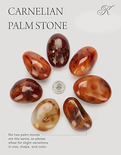 Miniatura 4 de KALIFANO Palm Stone with Healing & Calming Effects - AAA+ Grade High Energy Worry Stone with Information Card - Reiki Crystal Used for Courage