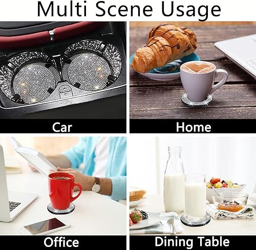 Miniatura 9 de 4 posavasos para auto, accesorios universales para el interior del auto para mujer, silicona antideslizante de 2.75 pulgadas, a prueba de golpes, a