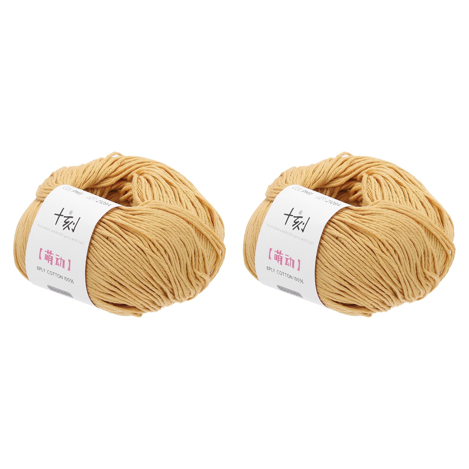 Hilo de algodón 100% suave para tejer pack de 2 madejas de 50g para ganchillo