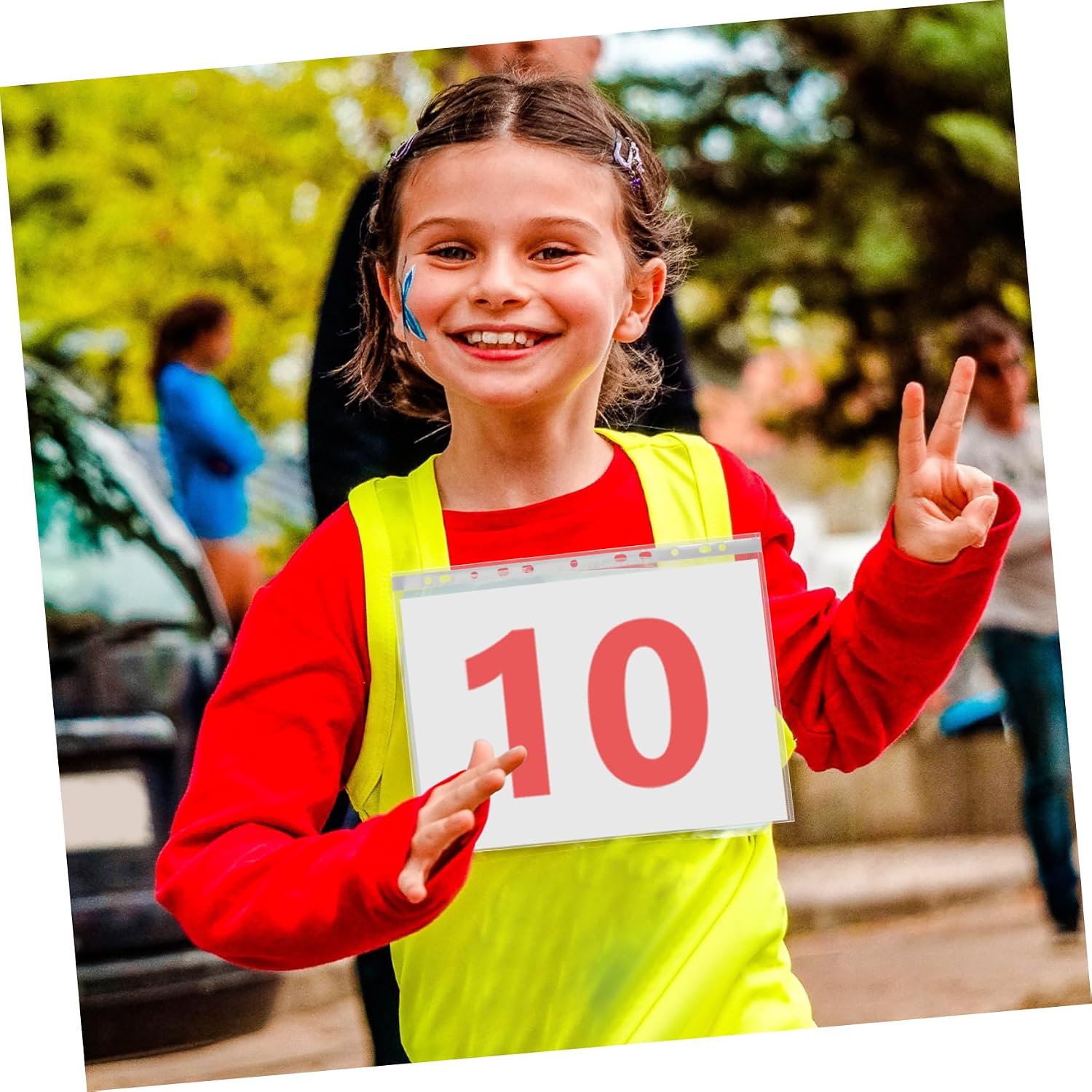 100pcs Race Bib Holder Number Bib Display Bag Bag Container Binder Protectors Material for Runners Weatherproof Portable and Reusable