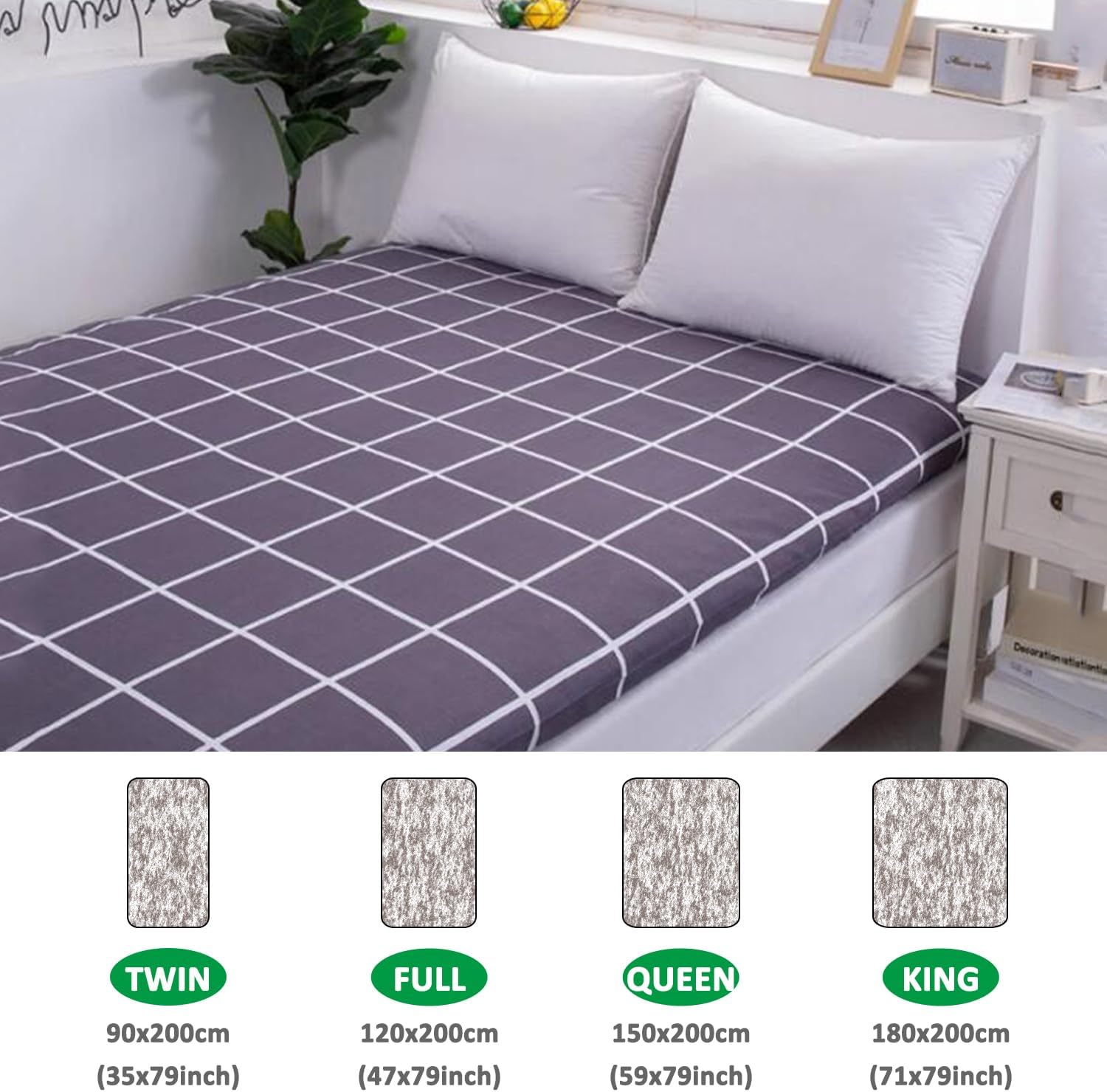 Zippered Mattress Cover,Washable Cotton Cover for Traditional Japanese Floor Futon Mattress,Skin-Friendly Japanese Futon Slipcovers,Yellow,100x200cm(Thick)