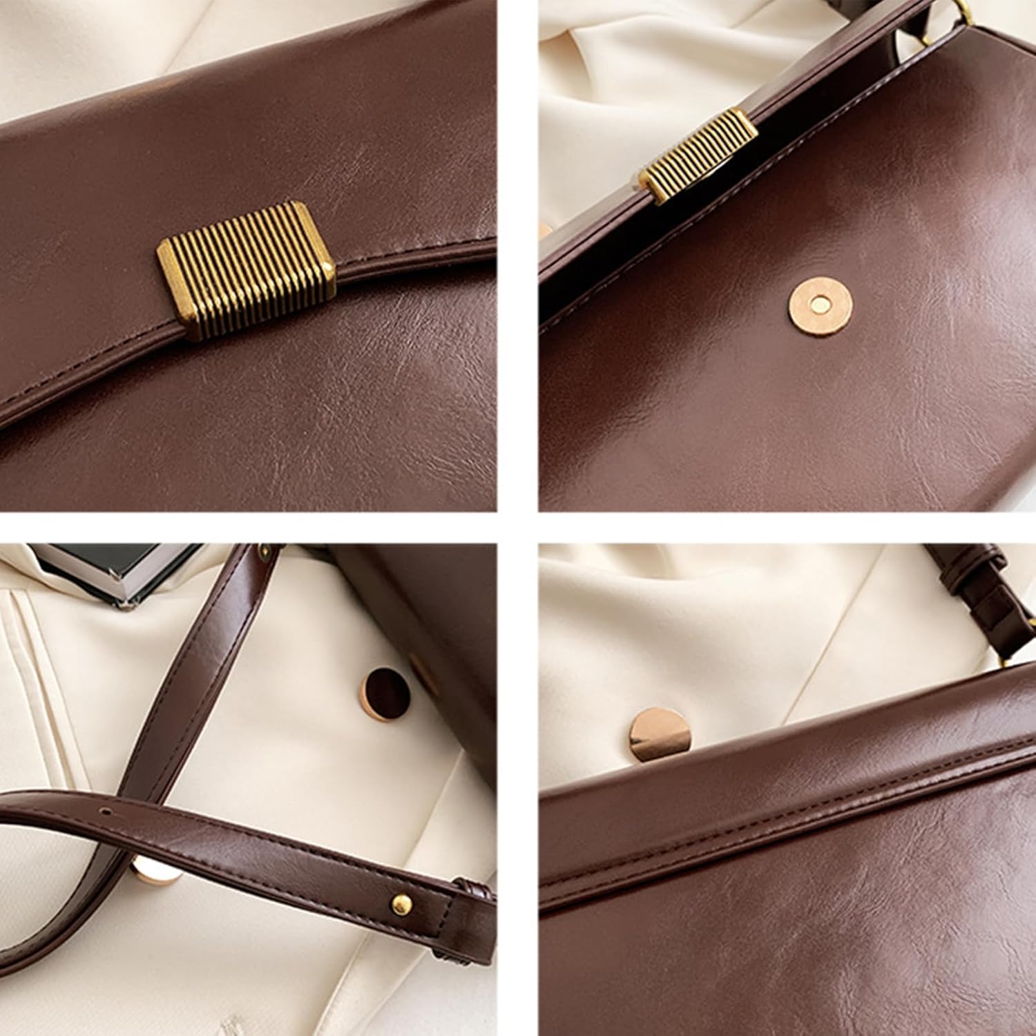 Purses for Women Vintage Shoulder Bags Women's Tote Handbags PU Leather Crossbody Bag with Adjustable Strap - Image 7