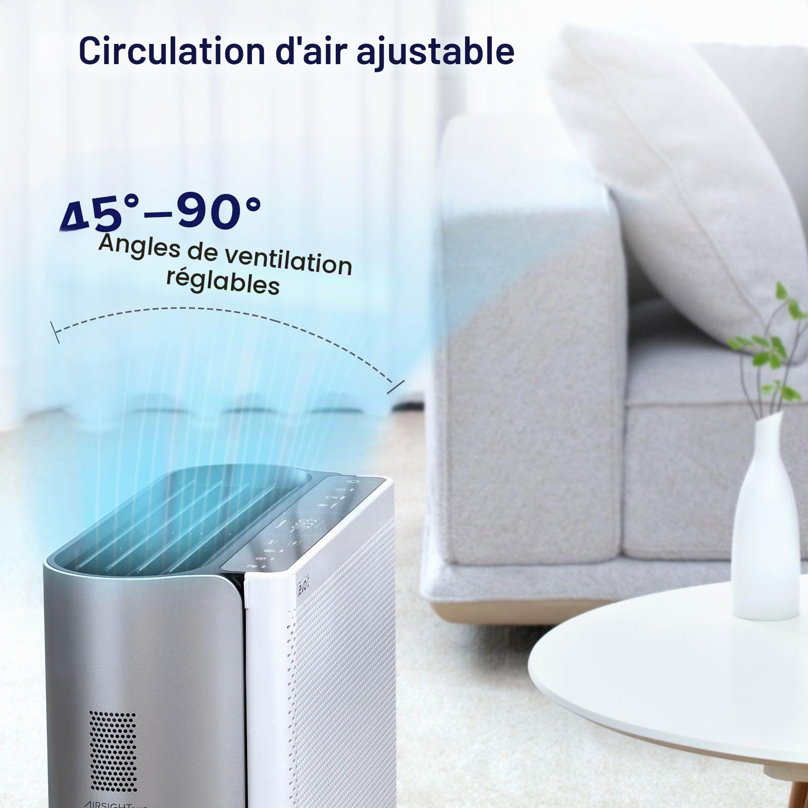 LEVOIT Purificateur d'air, adapté aux personnes allergiques, pour les grandes pièces, avec préfiltre lavable, CADR 612 m³/h, moniteur de qualité de l'air à 3 canaux, Wi-Fi intelligent et filtre pour